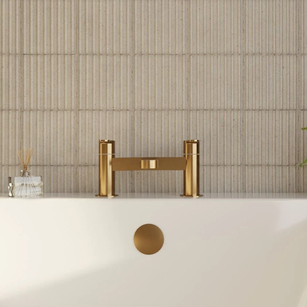 Consall Round Dual Lever Deck Mounted Bath Filler Tap - Choice of Finish - Image 9