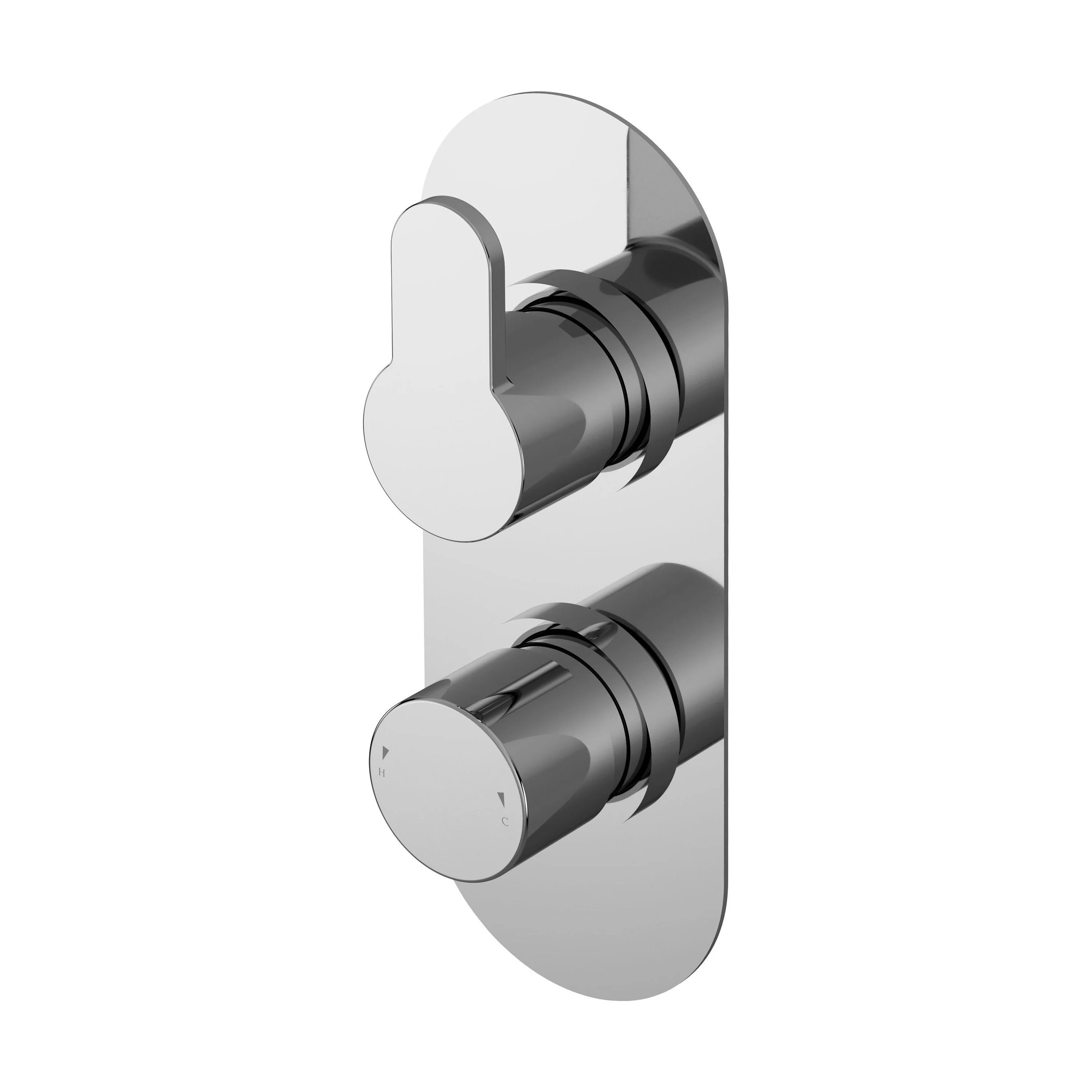 Consall Round Thermostatic Two Outlet Shower Valve with Diverter, Choice of Finish - Image 4