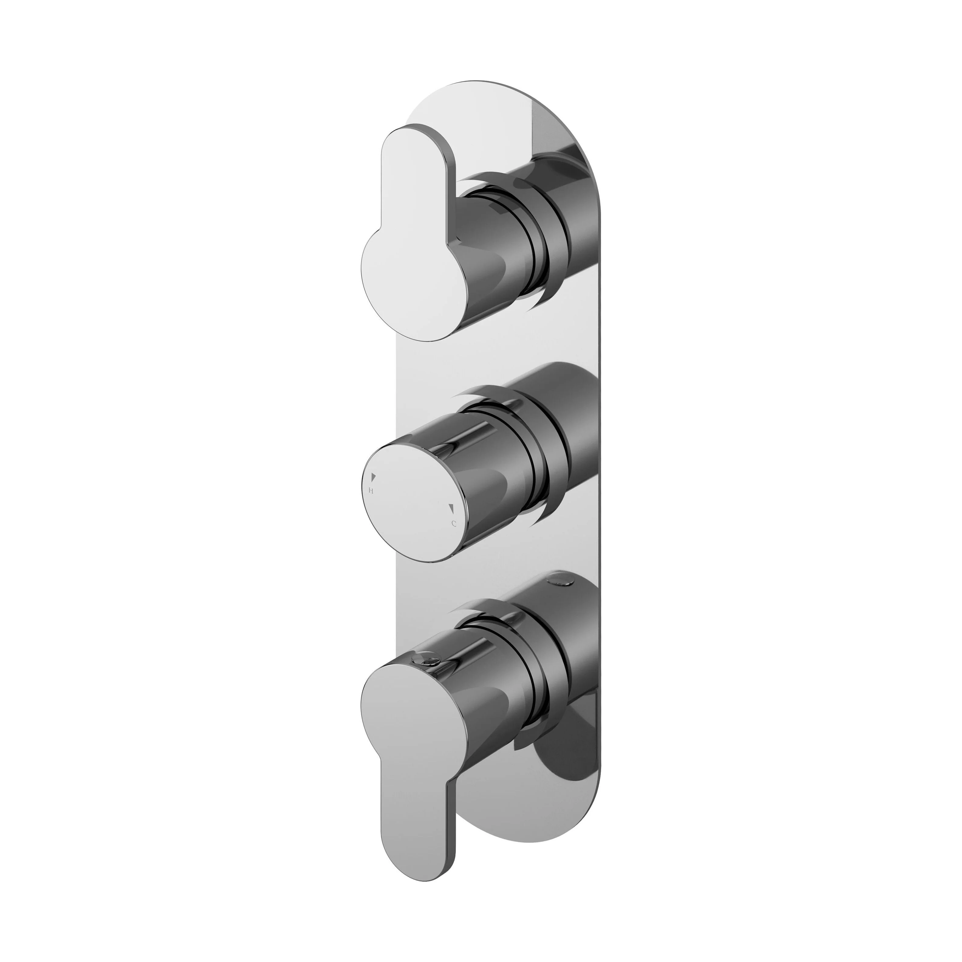 Consall Contemporary Round Thermostatic Two Outlet Shower Valve - Choice of Finish - Image 4