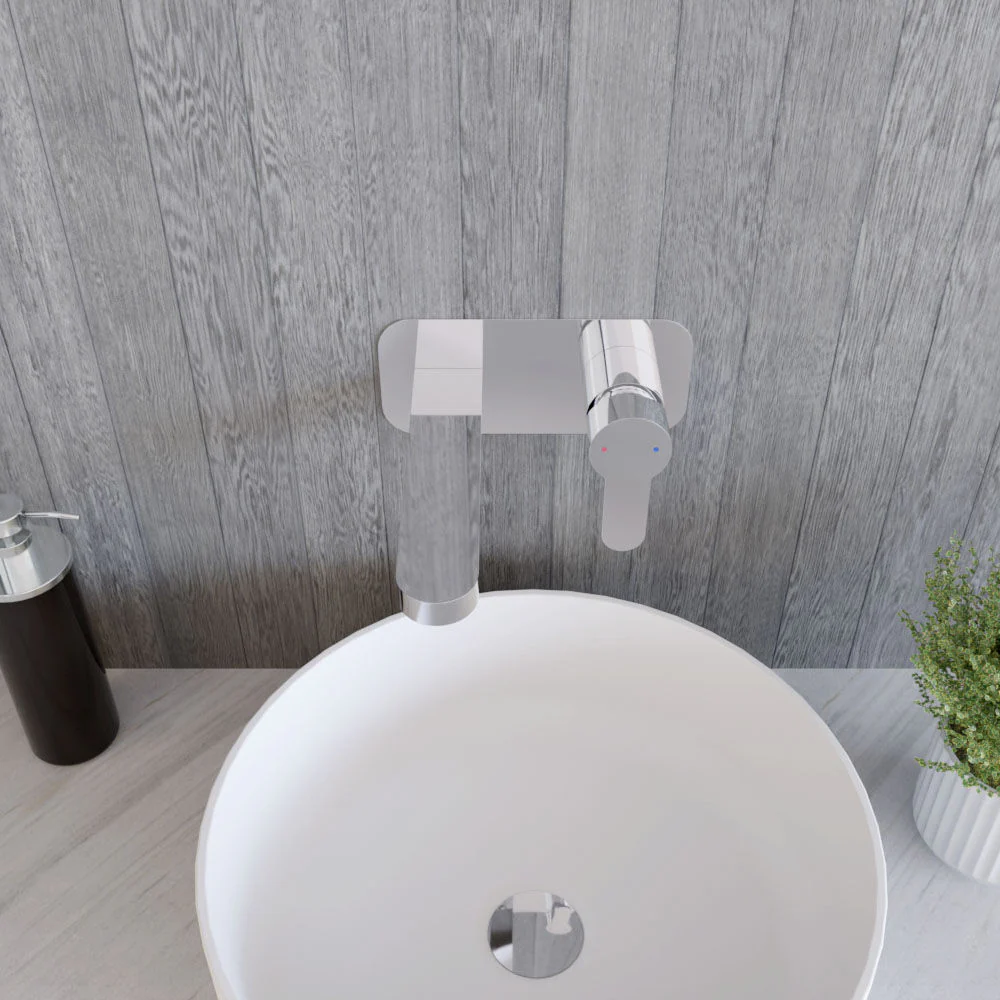 Consall Round Wall Mounted Basin Tap - Choice of Finish - Image 12