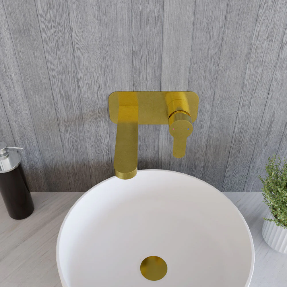 Consall Round Wall Mounted Basin Tap - Choice of Finish - Image 15