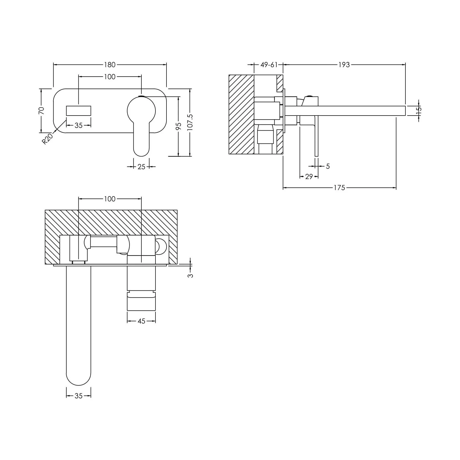 Consall Round Wall Mounted Basin Tap - Choice of Finish - Image 26