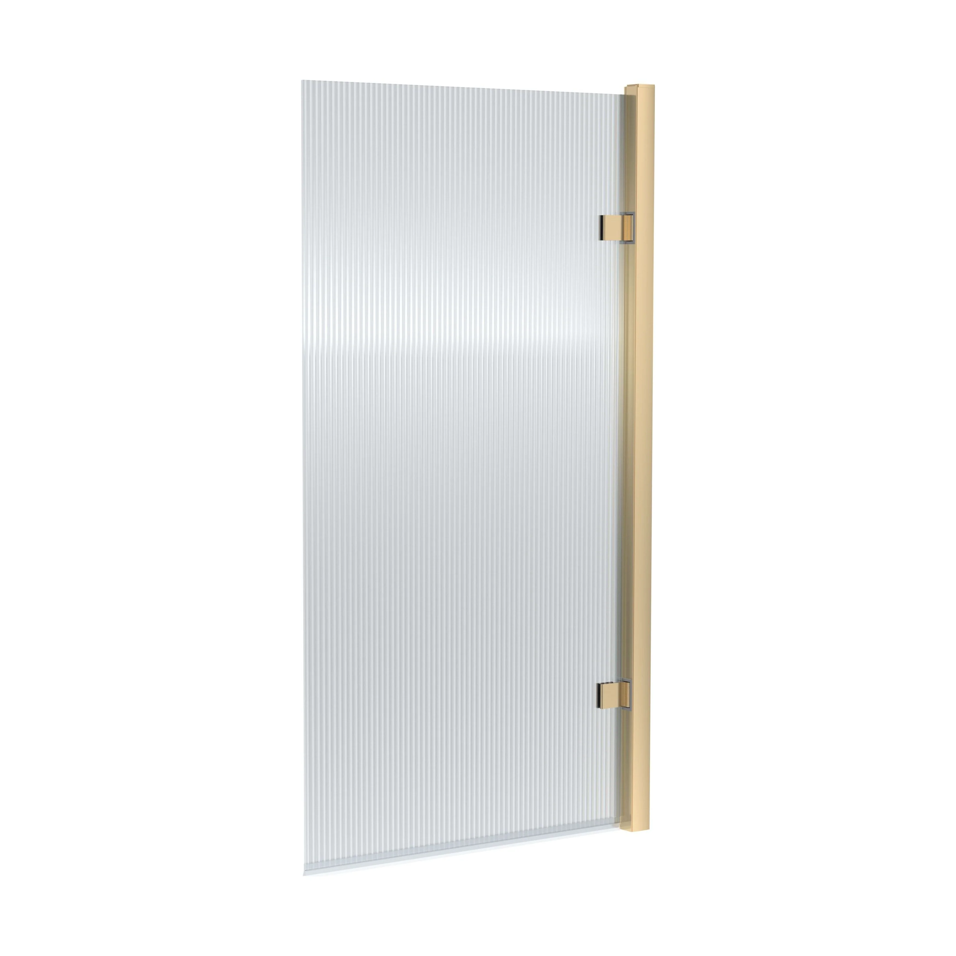 Contemporary 8mm Toughened Safety Glass Square Hinged Fluted Bath Screen, 1520 x 830 x 24mm - Choice of Colour - Image 7