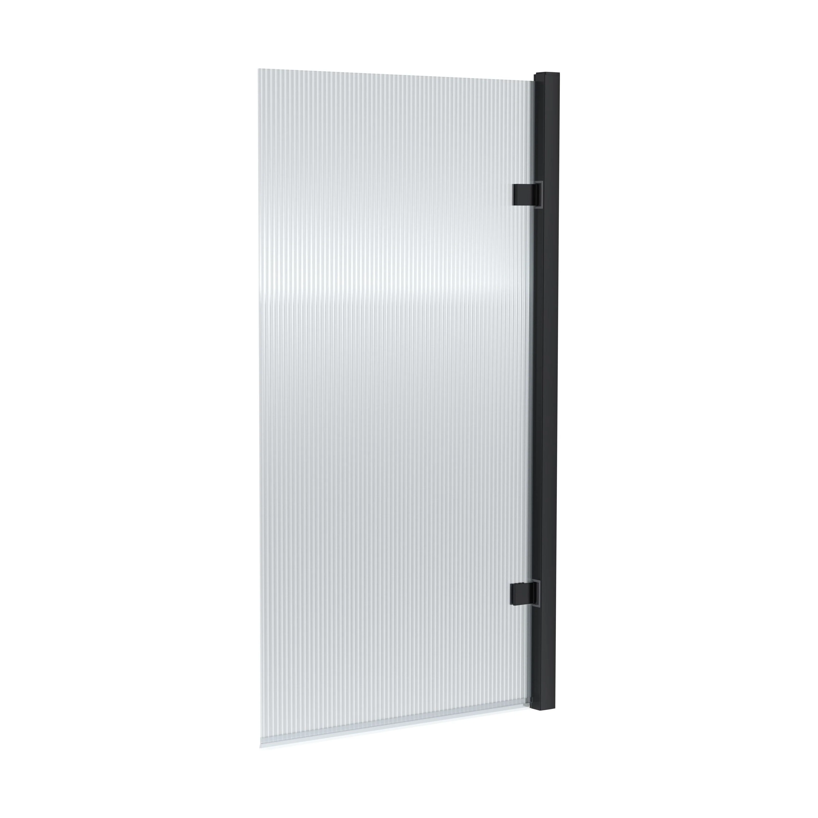 Contemporary 8mm Toughened Safety Glass Square Hinged Fluted Bath Screen, 1520 x 830 x 24mm - Choice of Colour - Image 8