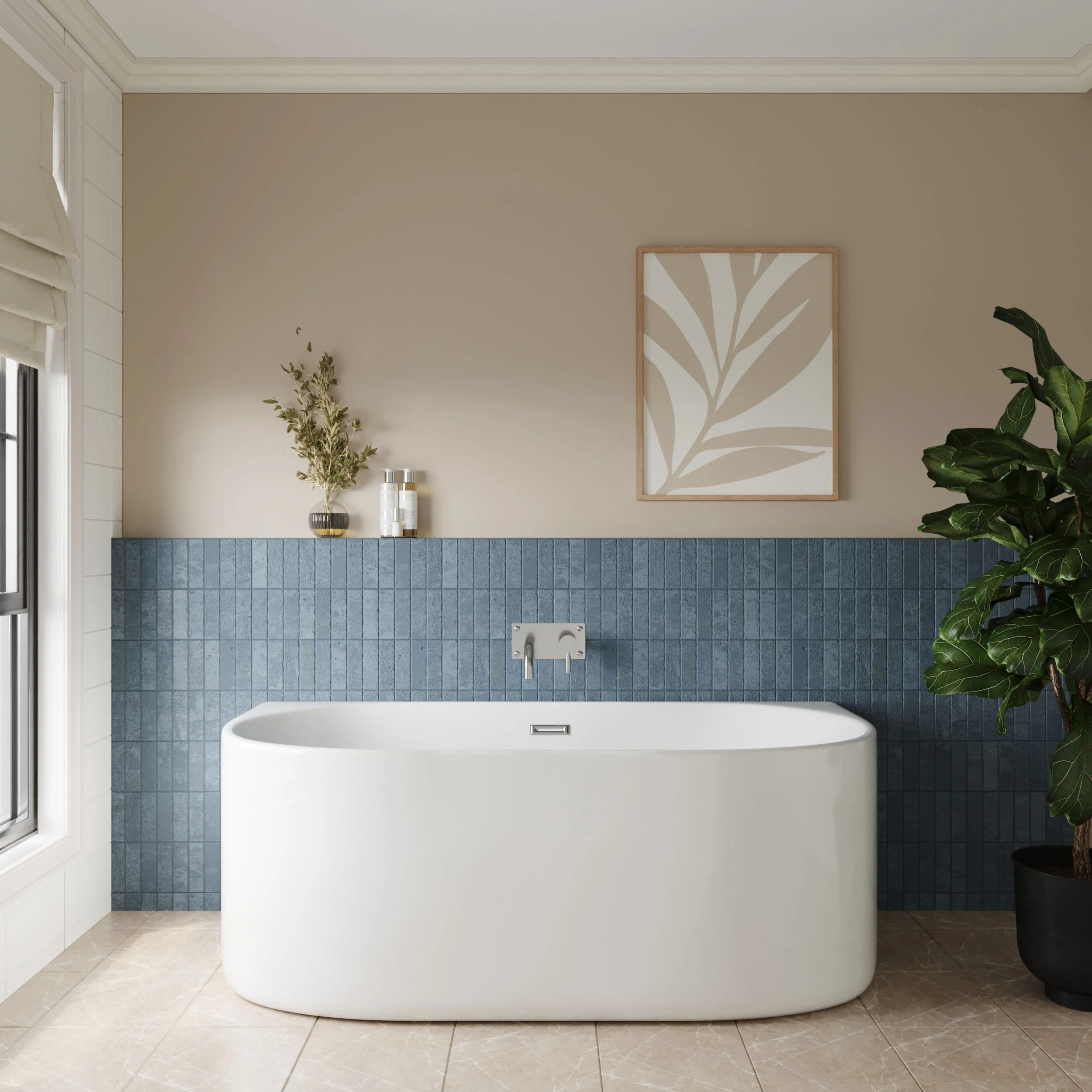 Contemporary Back To Wall Freestanding Bath from Balterley - Modern Design in Multiple Sizes - Image 3