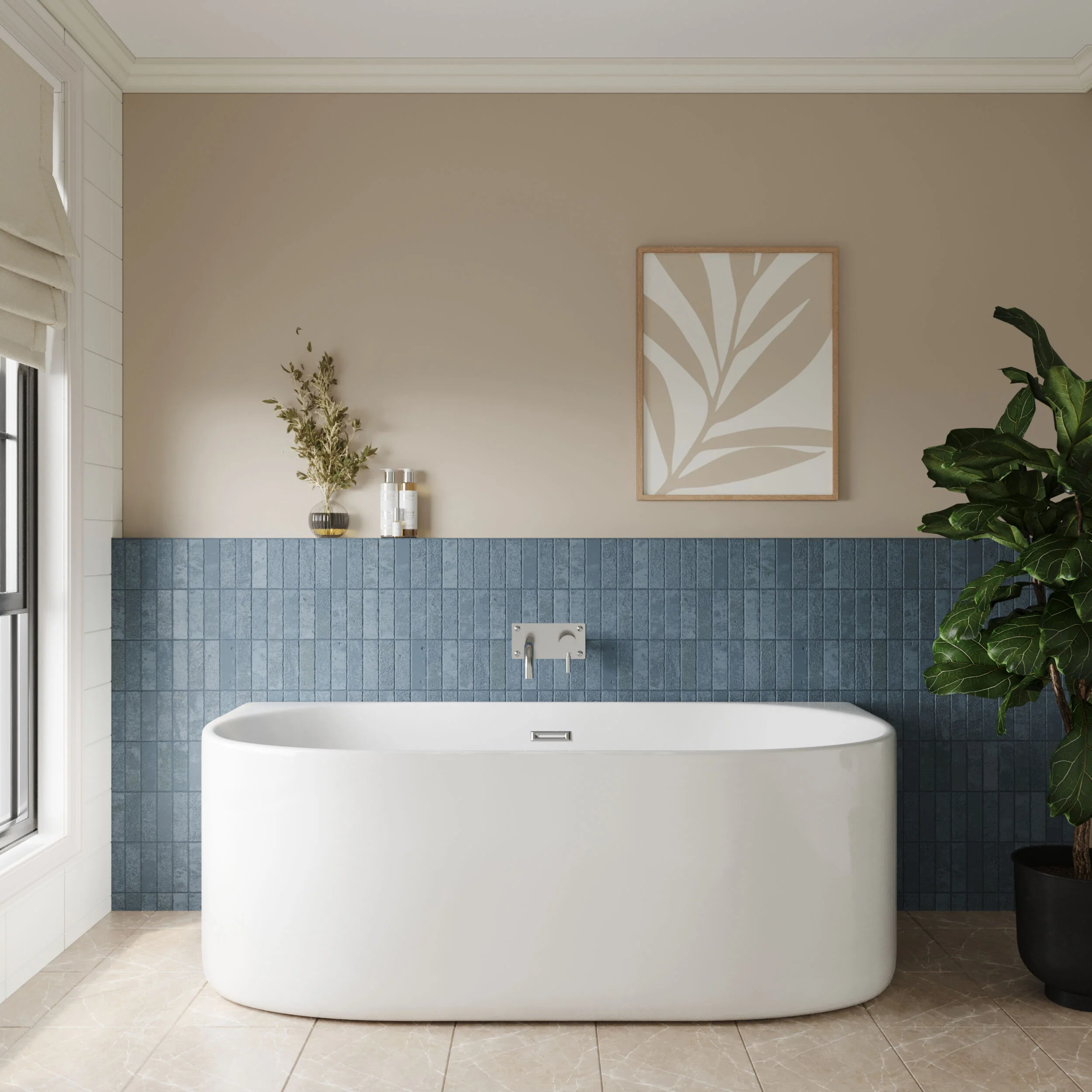 Contemporary Back To Wall Freestanding Bath from Balterley - Modern Design in Multiple Sizes - Image 4
