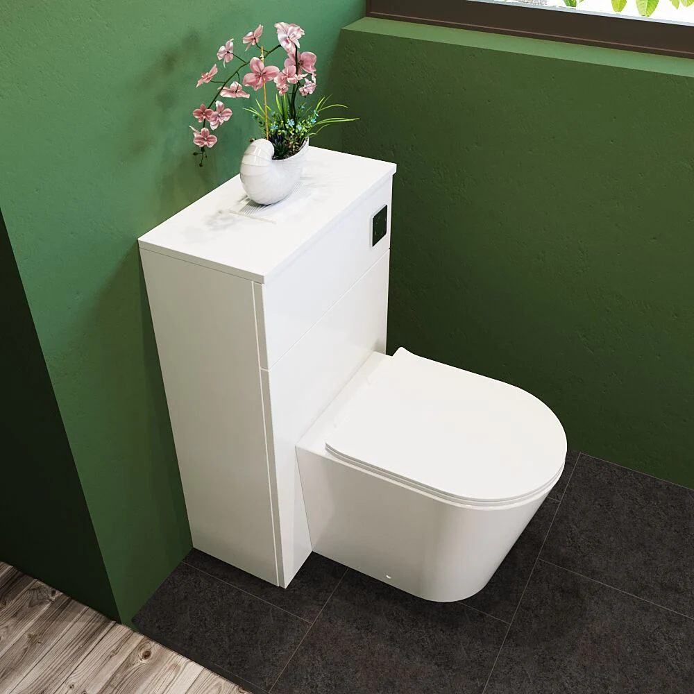 Bramshall 500mm Floor-Standing Contemporary Compact WC Toilet Unit - Image 16