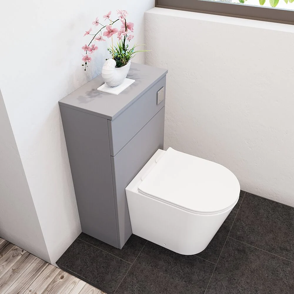 Bramshall 500mm Floor-Standing Contemporary Compact WC Toilet Unit - Image 18