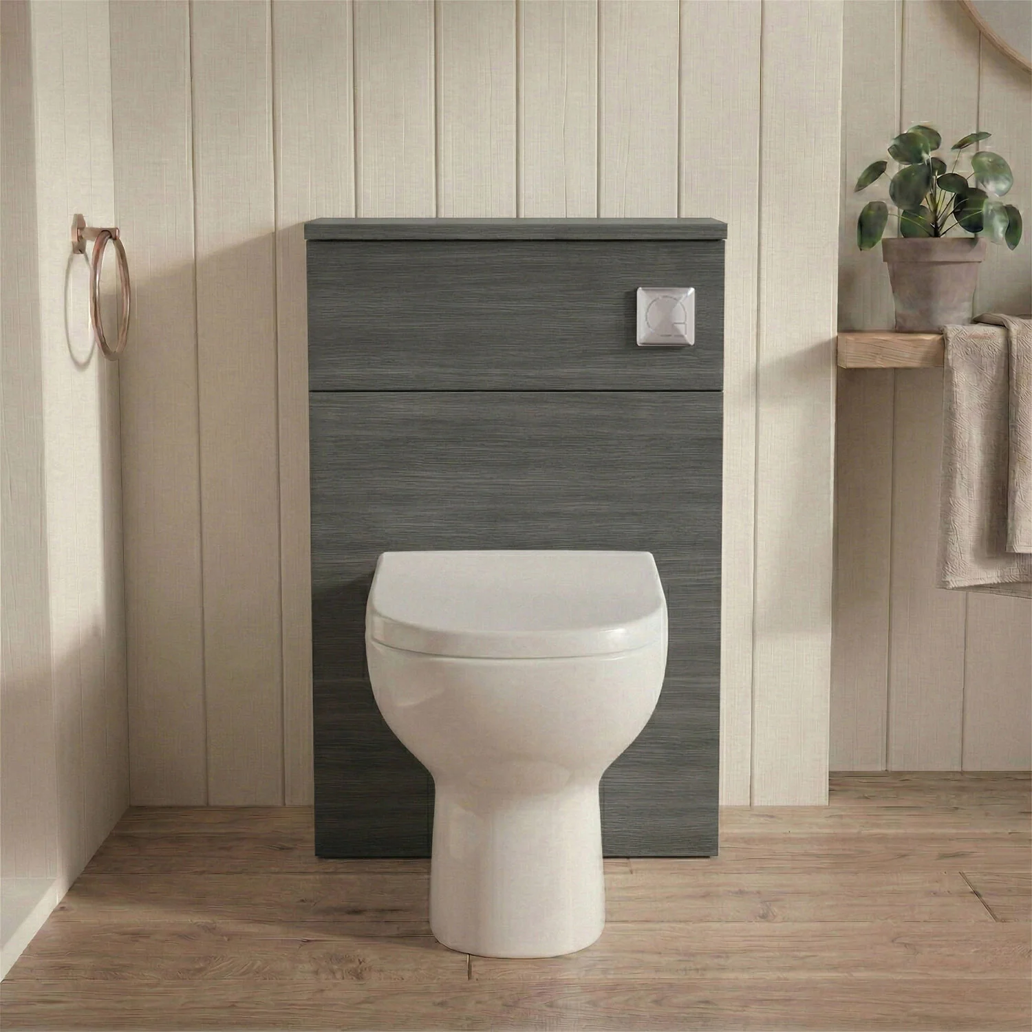 Bramshall 500mm Floor-Standing Contemporary Compact WC Toilet Unit - Image 5