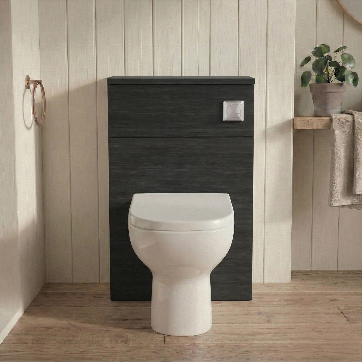 Bramshall 500mm Floor-Standing Contemporary Compact WC Toilet Unit - Image 6