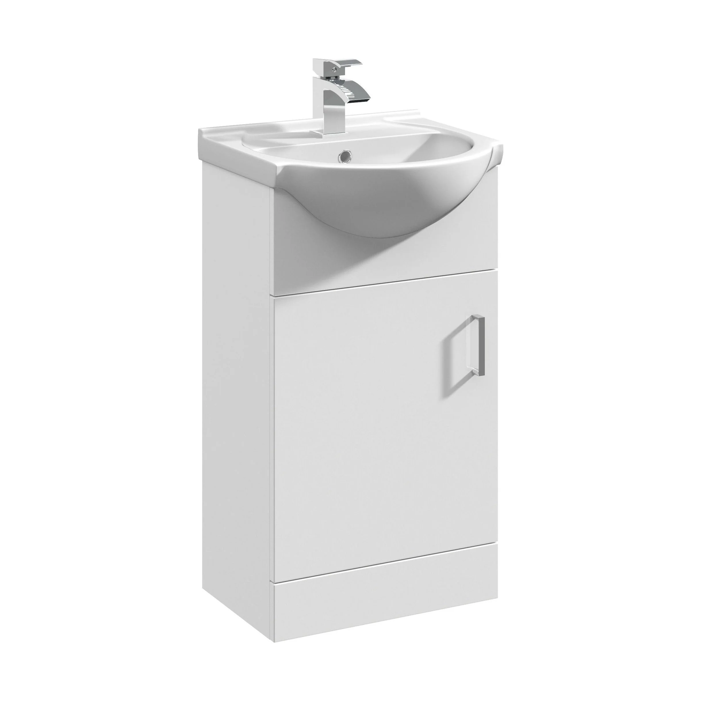 Hamstall Contemporary Floor Standing Vanity Unit with Round Ceramic Basin – Gloss White, Choice of Doors, Drawers & Sizes - Image 31