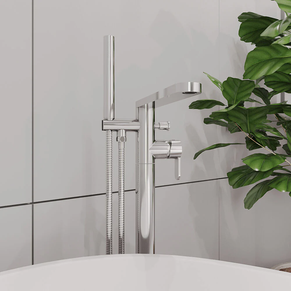 Consall Freestanding Round Bath Shower Mixer Tap with Kit - Choice of Colour - Image 10