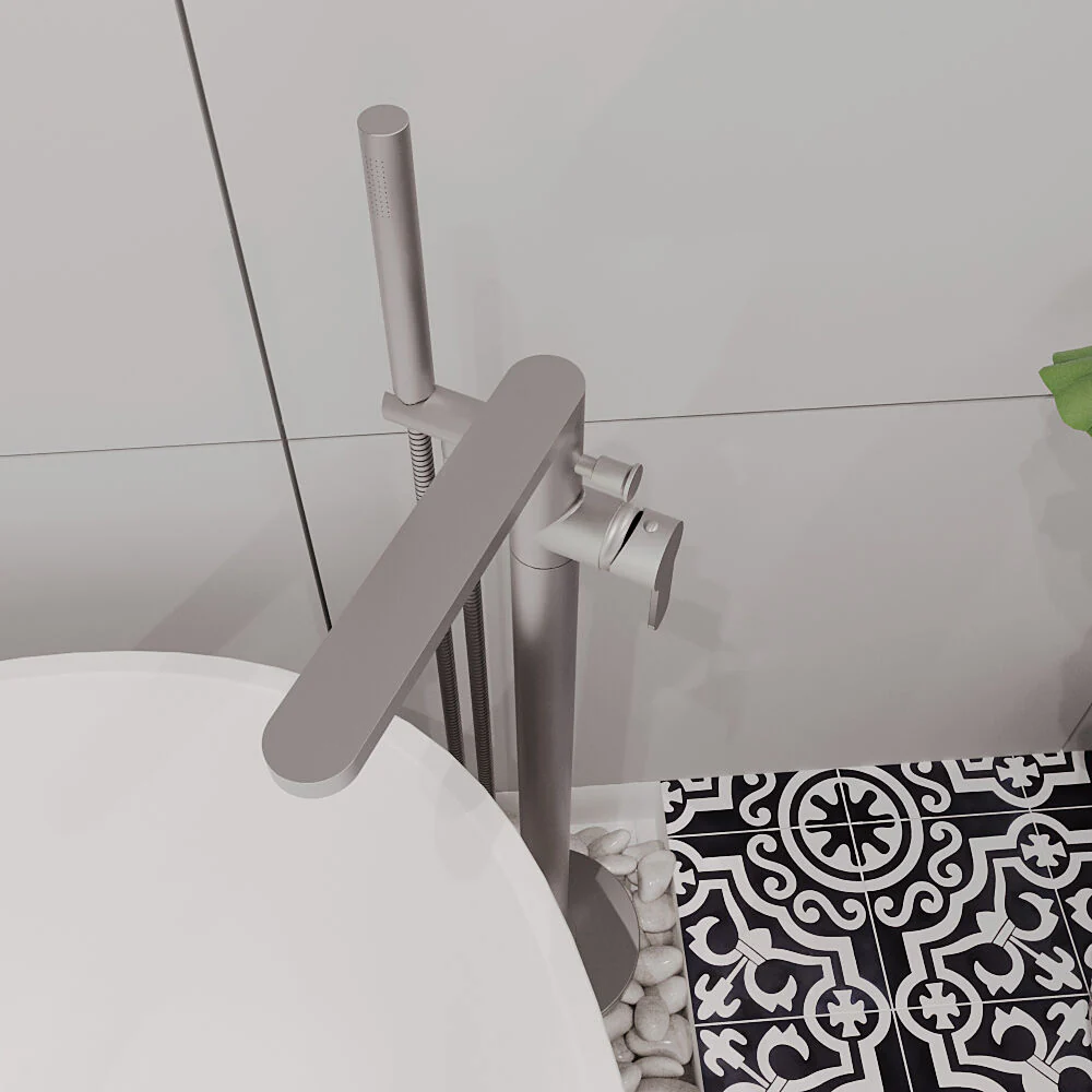 Consall Freestanding Round Bath Shower Mixer Tap with Kit - Choice of Colour - Image 15