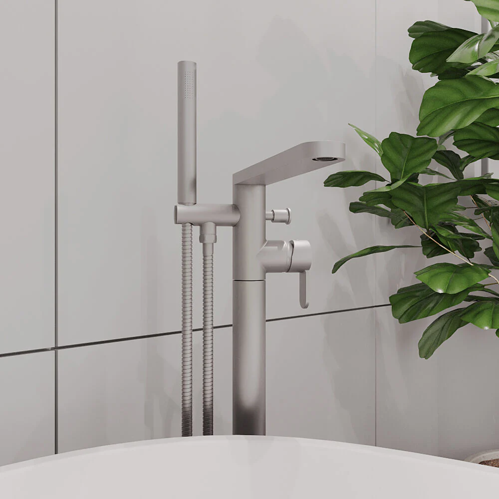 Consall Freestanding Round Bath Shower Mixer Tap with Kit - Choice of Colour - Image 16