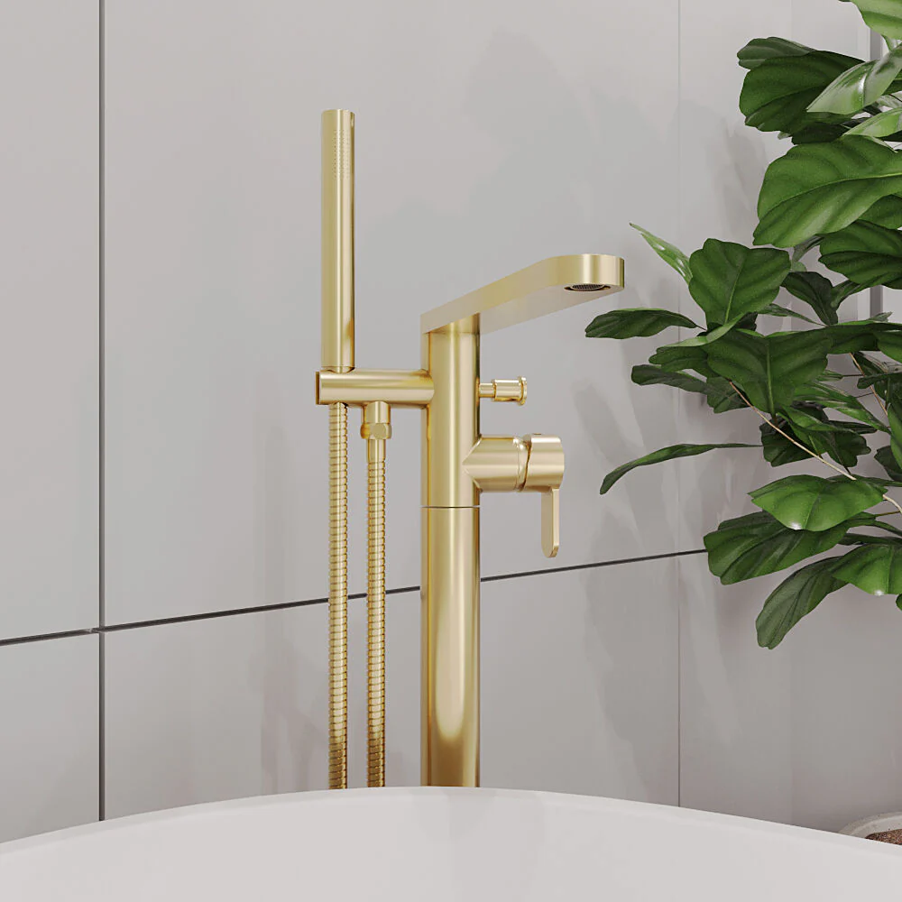 Consall Freestanding Round Bath Shower Mixer Tap with Kit - Choice of Colour - Image 19