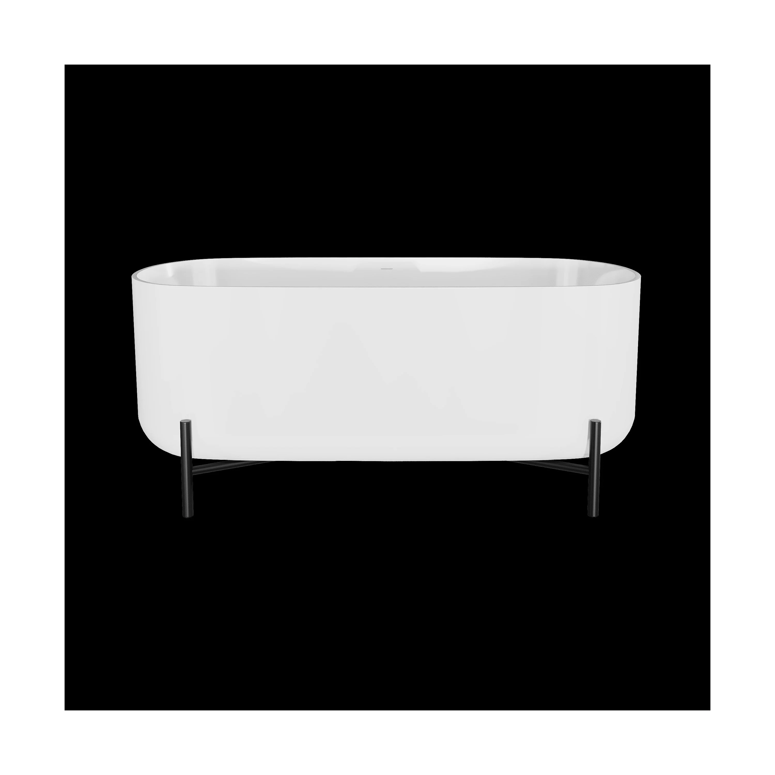 Contemporary Oval Freestanding Bath with Stand - Choice of Size - Image 9