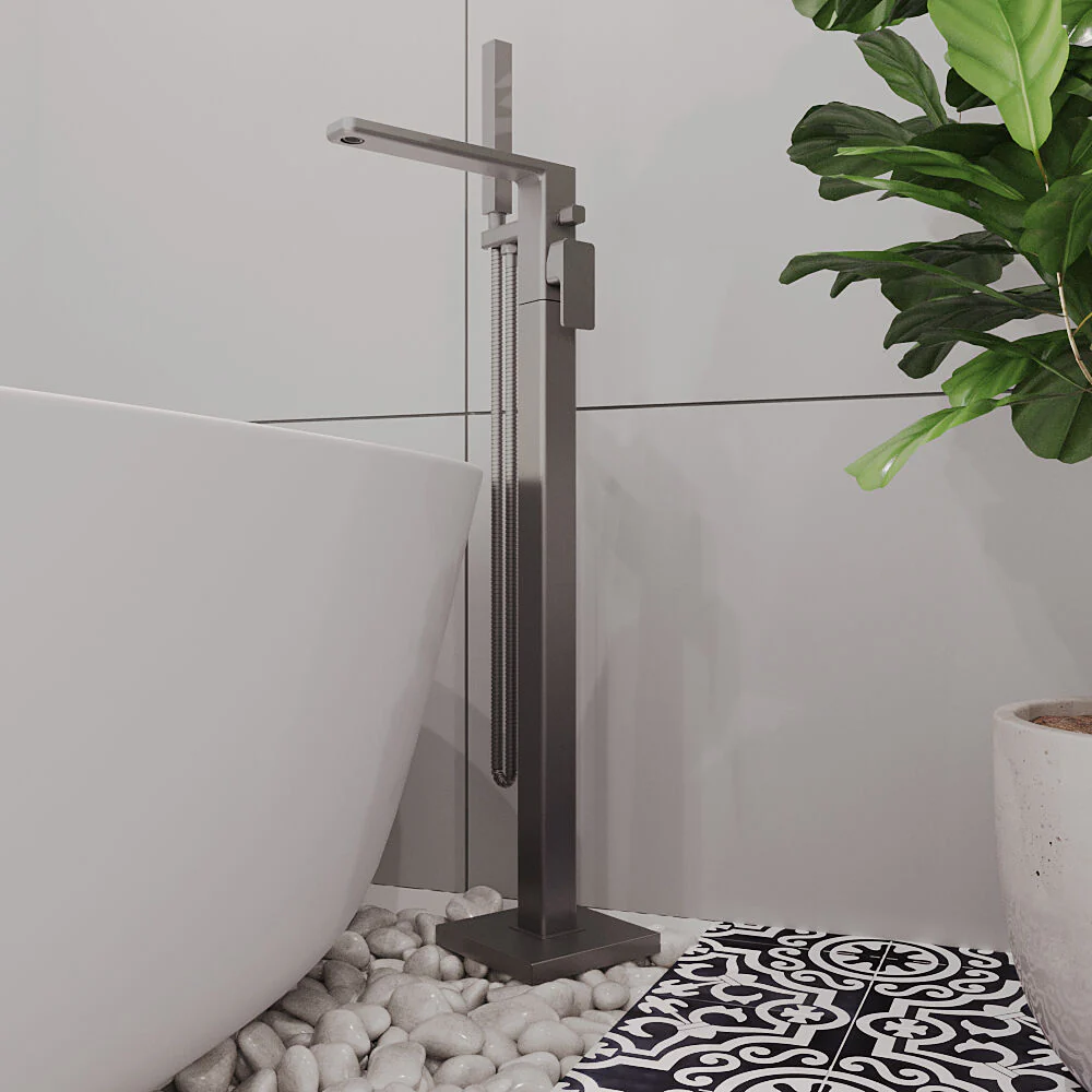 Swinscoe Contemporary Square Freestanding Bath Shower Mixer Tap with Kit - Choice of Colour - Image 15