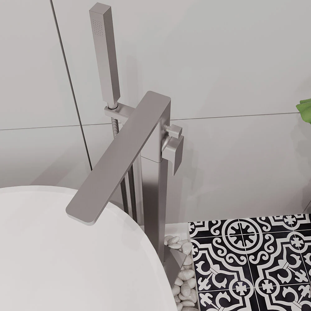 Swinscoe Contemporary Square Freestanding Bath Shower Mixer Tap with Kit - Choice of Colour - Image 16