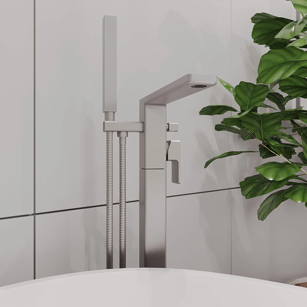 Swinscoe Contemporary Square Freestanding Bath Shower Mixer Tap with Kit - Choice of Colour - Image 17