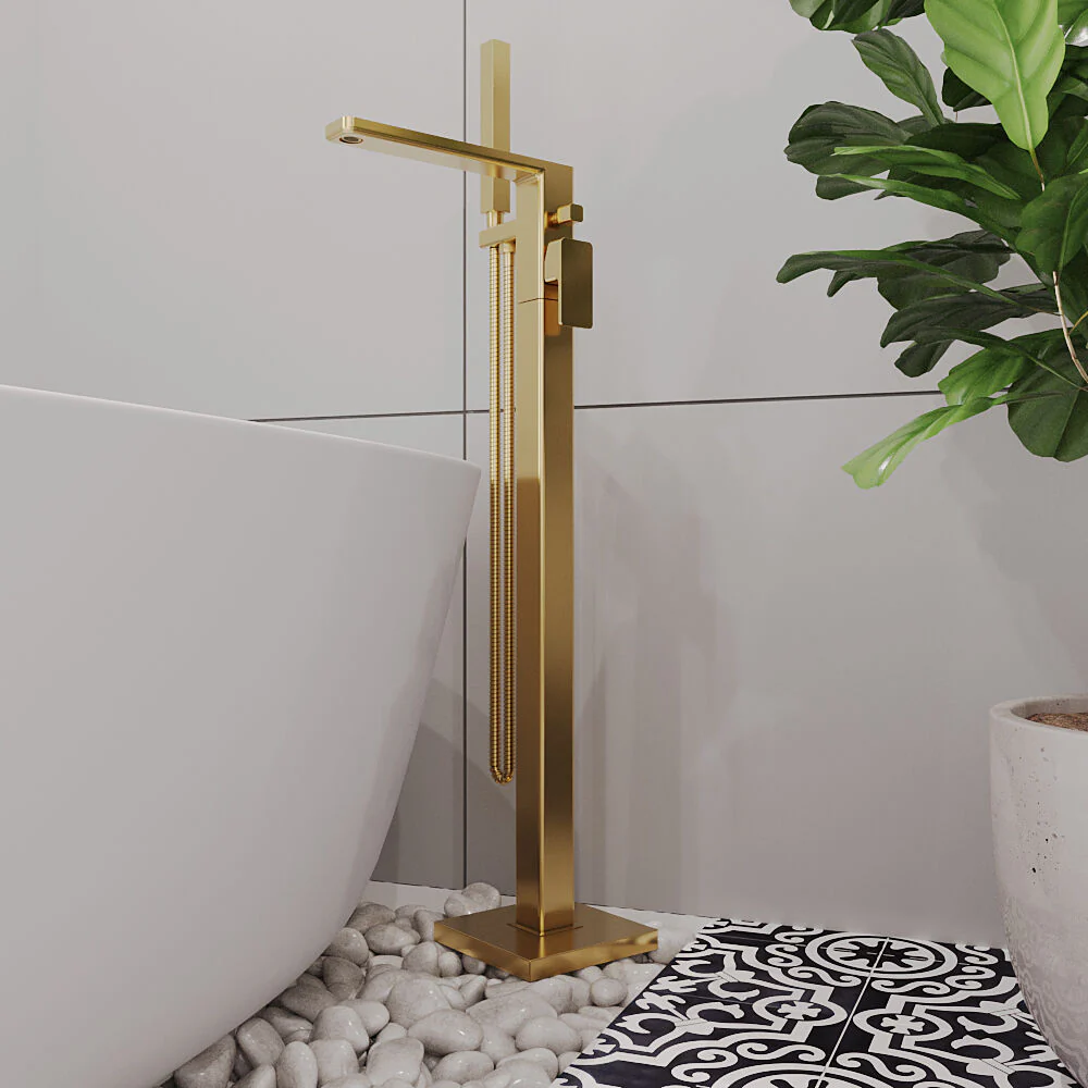 Swinscoe Contemporary Square Freestanding Bath Shower Mixer Tap with Kit - Choice of Colour - Image 18