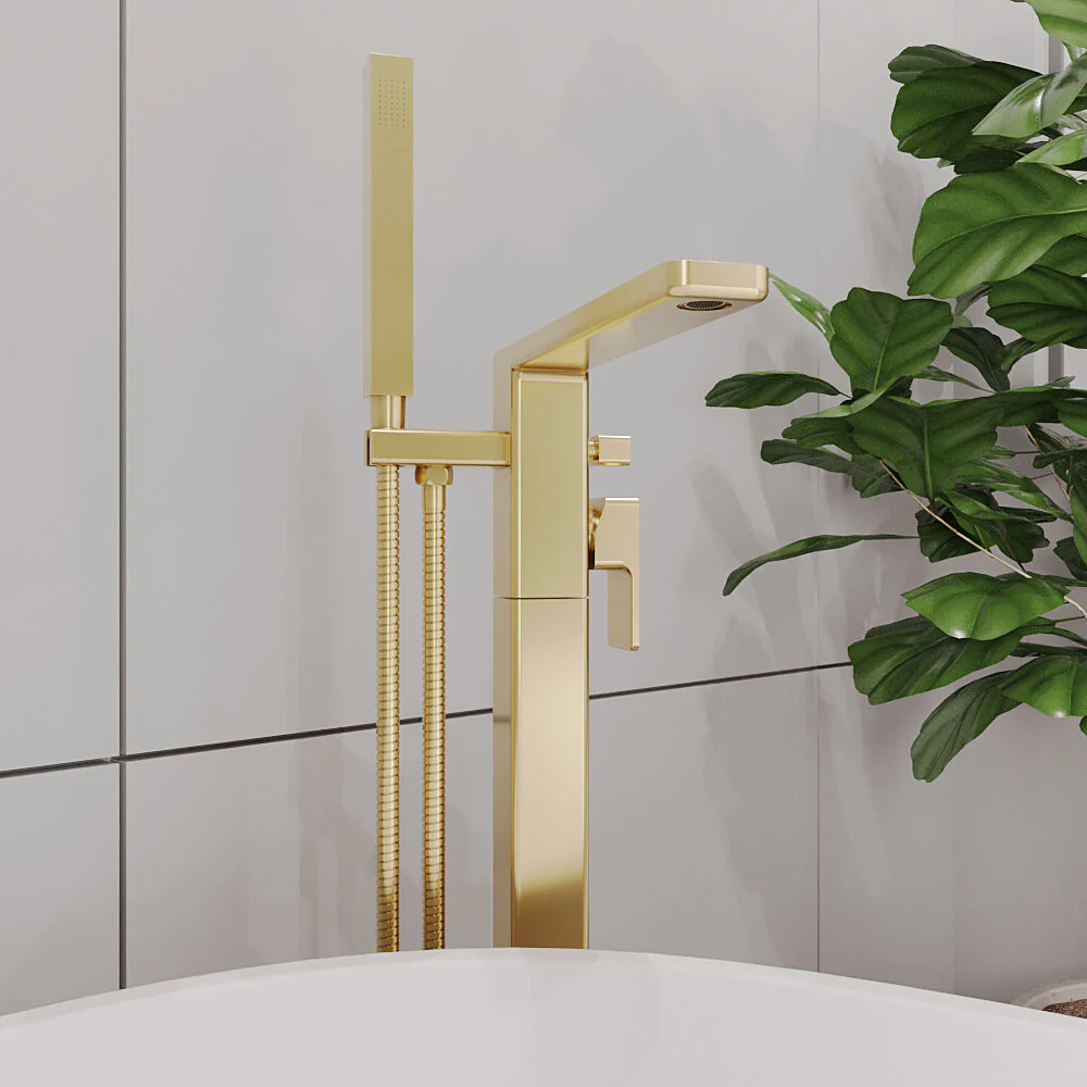 Swinscoe Contemporary Square Freestanding Bath Shower Mixer Tap with Kit - Choice of Colour - Image 20