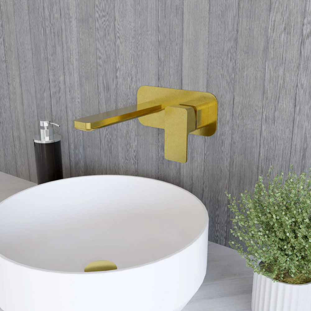 Swinscoe Contemporary Square Wall Mounted 2 Tap Hole Basin Mixer Tap - Choice of Finish - Image 16