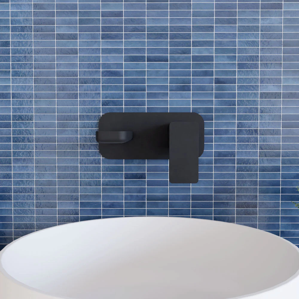 Swinscoe Contemporary Square Wall Mounted 2 Tap Hole Basin Mixer Tap - Choice of Finish - Image 8
