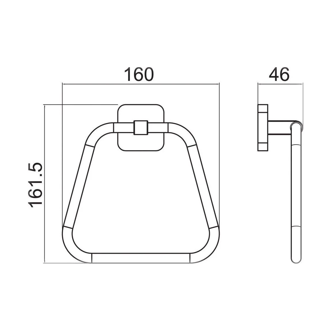 Contemporary Wall Mounted Bathroom Towel Ring - Choice of Finish - Image 4