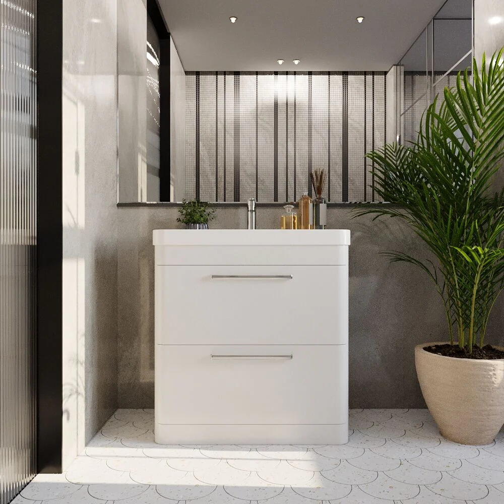 Croxden Modern Floor Standing Vanity Basin Unit with Soft Close Drawers - 600mm or 800mm - Image 10