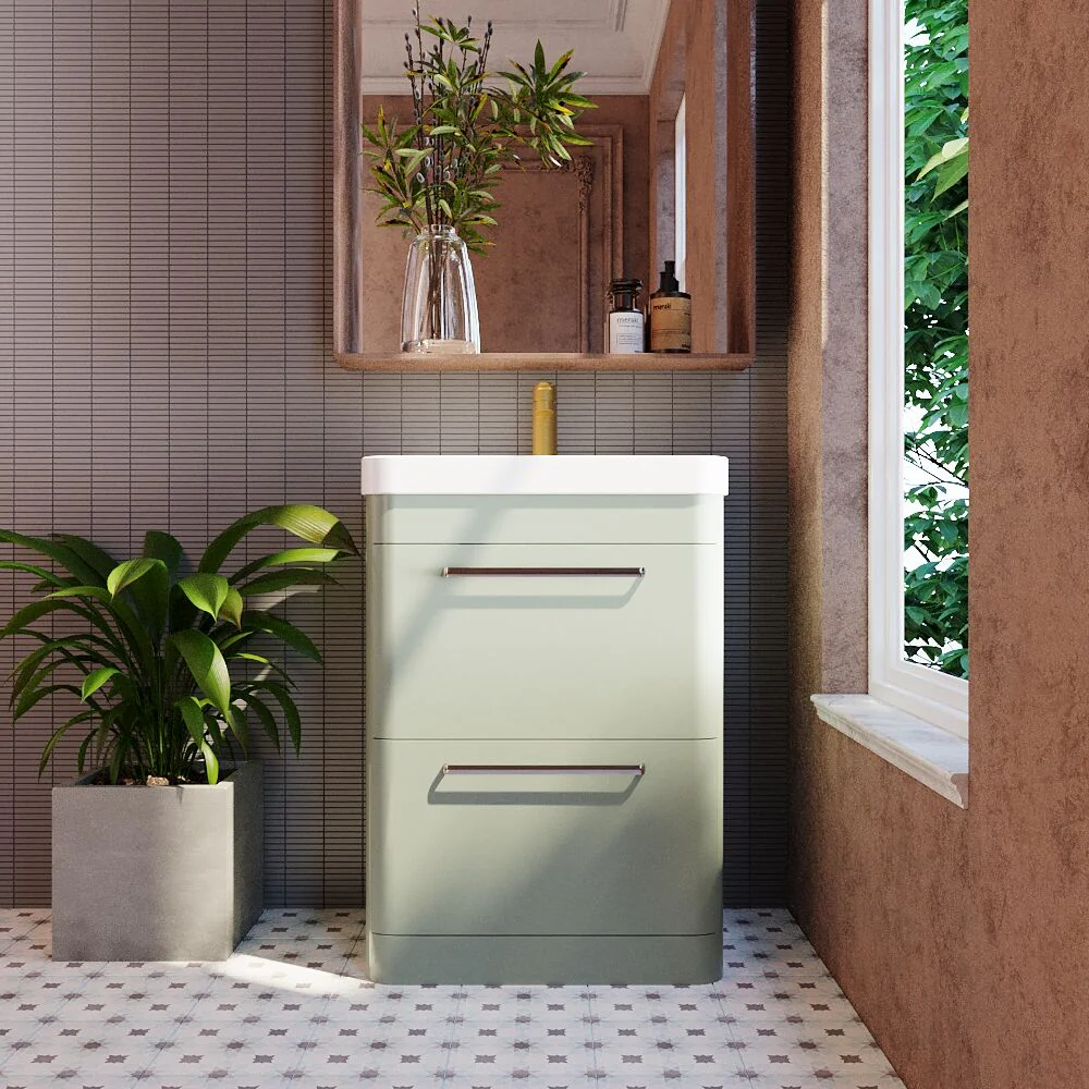Croxden Modern Floor Standing Vanity Basin Unit with Soft Close Drawers - 600mm or 800mm - Image 15