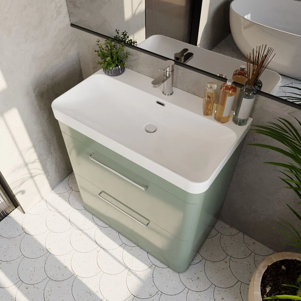 Croxden Modern Floor Standing Vanity Basin Unit with Soft Close Drawers - 600mm or 800mm - Image 24
