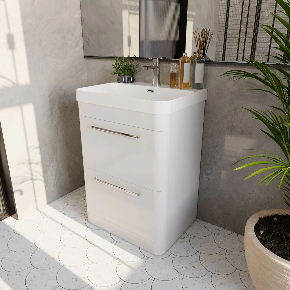 Croxden Modern Floor Standing Vanity Basin Unit with Soft Close Drawers - 600mm or 800mm - Image 25