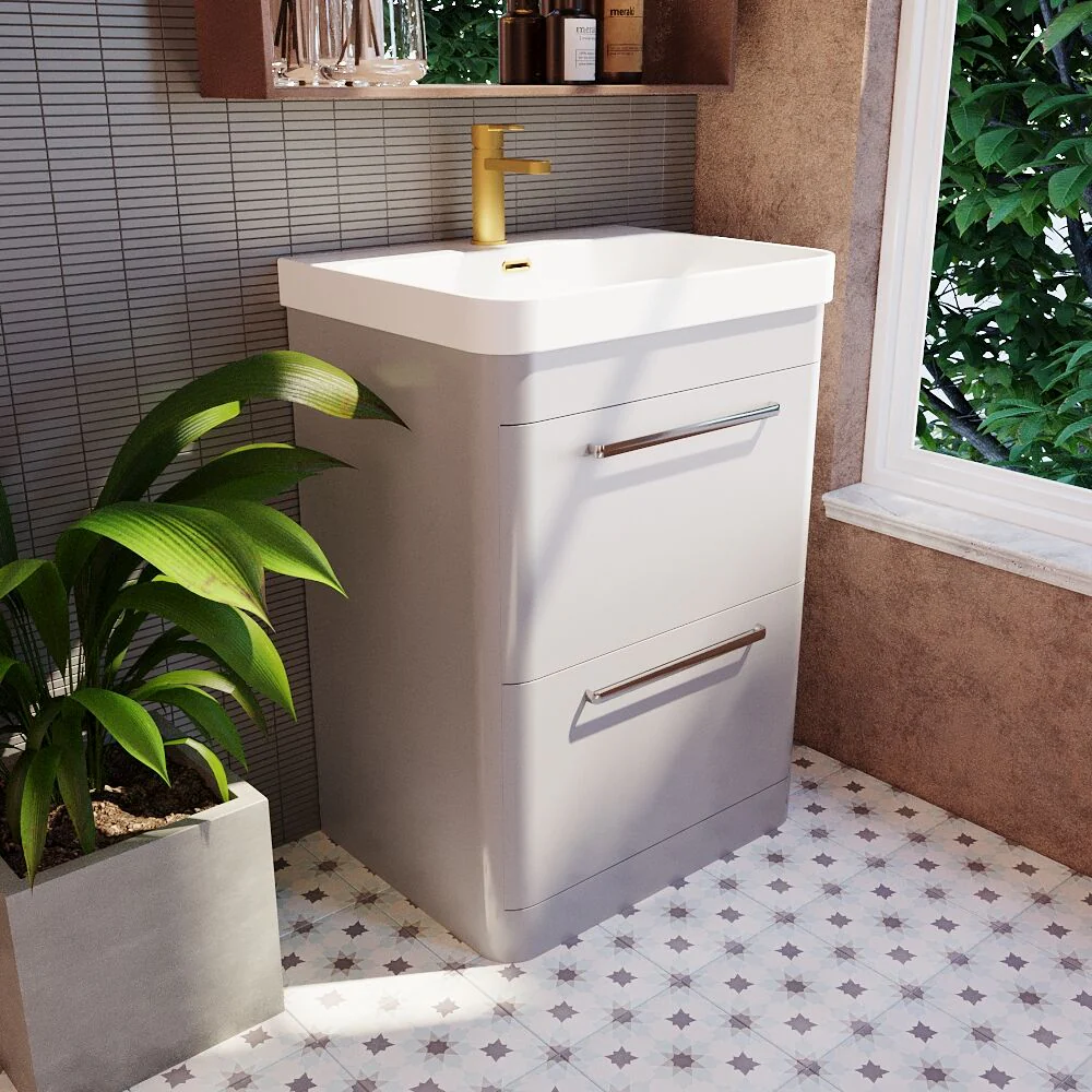 Croxden Modern Floor Standing Vanity Basin Unit with Soft Close Drawers - 600mm or 800mm - Image 27