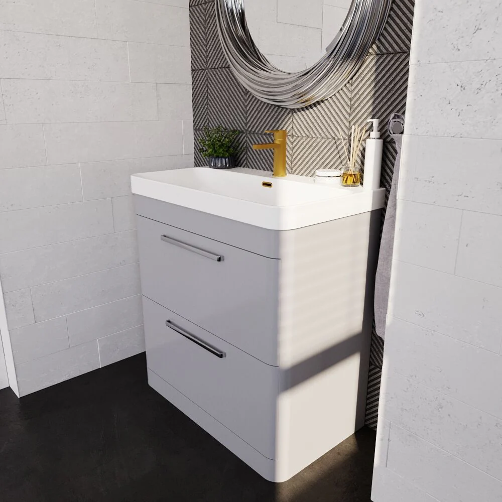Croxden Modern Floor Standing Vanity Basin Unit with Soft Close Drawers - 600mm or 800mm - Image 28