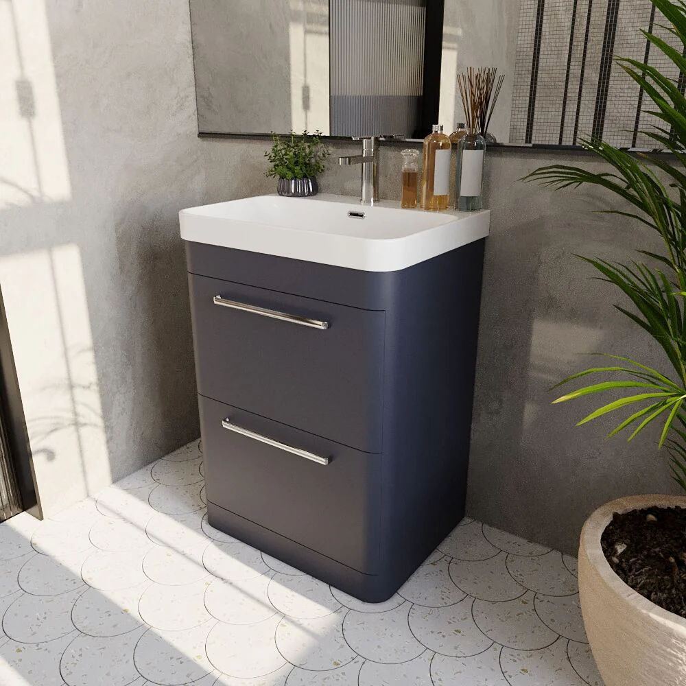 Croxden Modern Floor Standing Vanity Basin Unit with Soft Close Drawers - 600mm or 800mm - Image 29