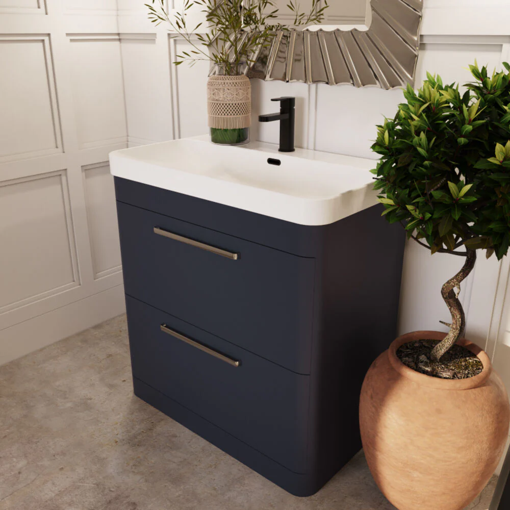 Croxden Modern Floor Standing Vanity Basin Unit with Soft Close Drawers - 600mm or 800mm - Image 30