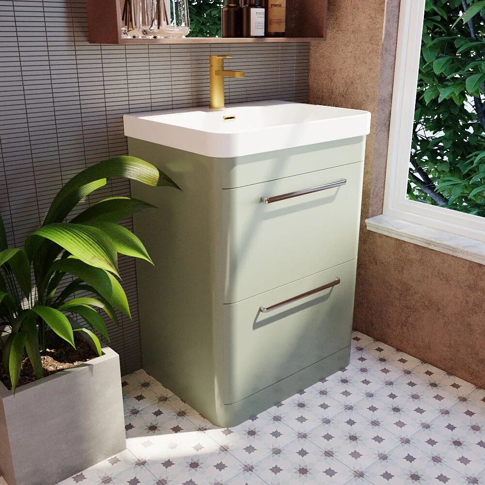 Croxden Modern Floor Standing Vanity Basin Unit with Soft Close Drawers - 600mm or 800mm - Image 31