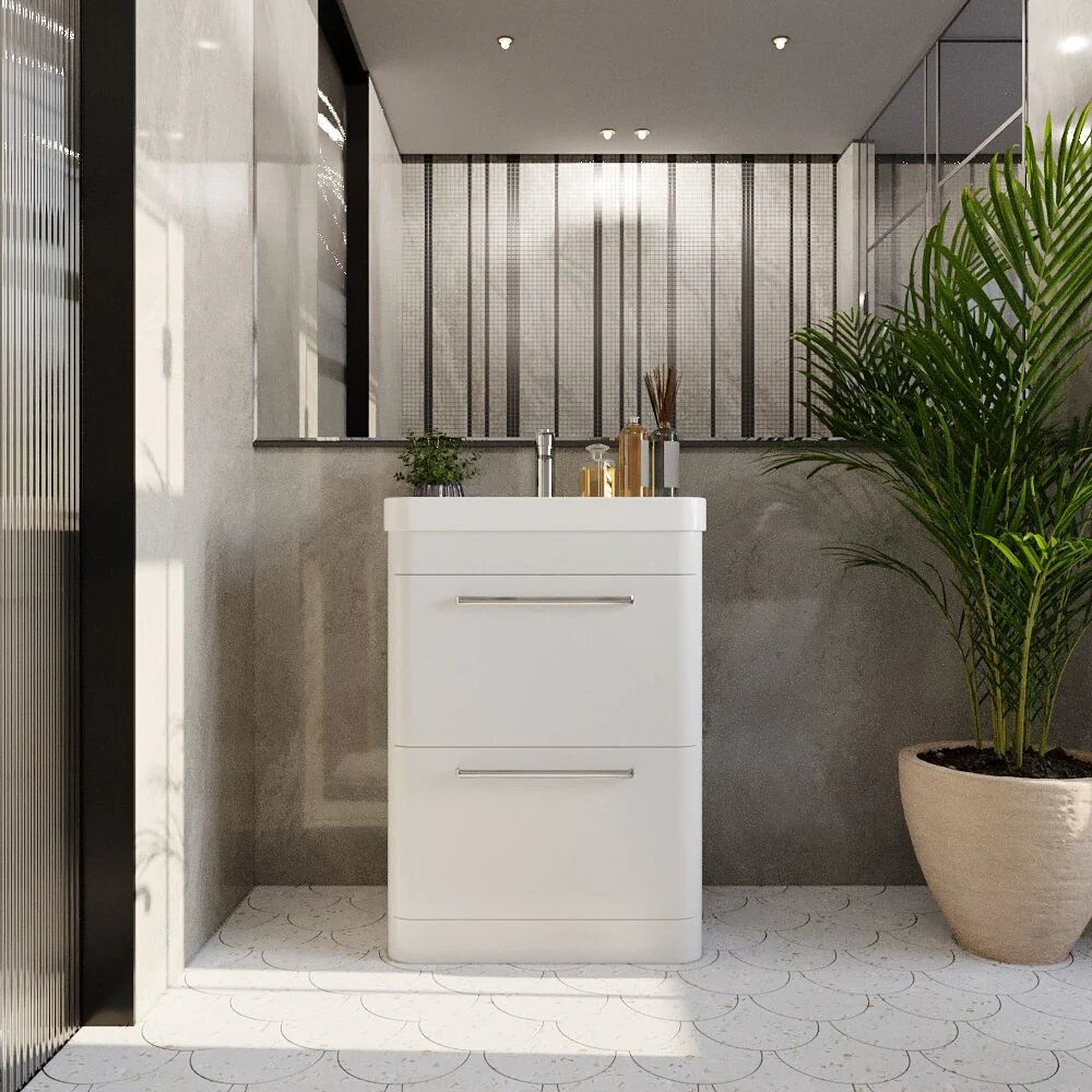 Croxden Modern Floor Standing Vanity Basin Unit with Soft Close Drawers - 600mm or 800mm - Image 9