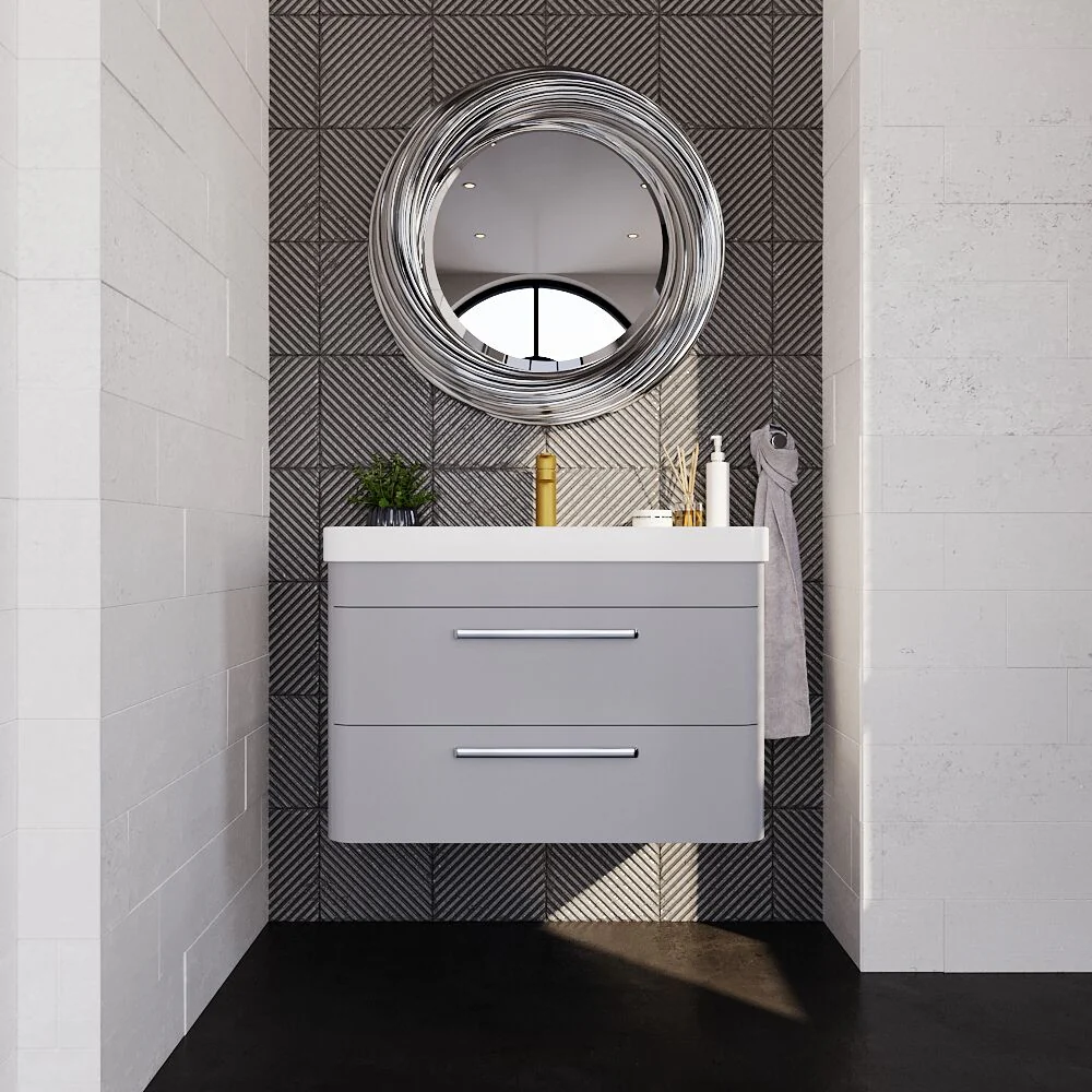 Croxden Modern Wall Hung Vanity Basin Unit with Soft Close Drawers - 600mm or 800mm - Image 12