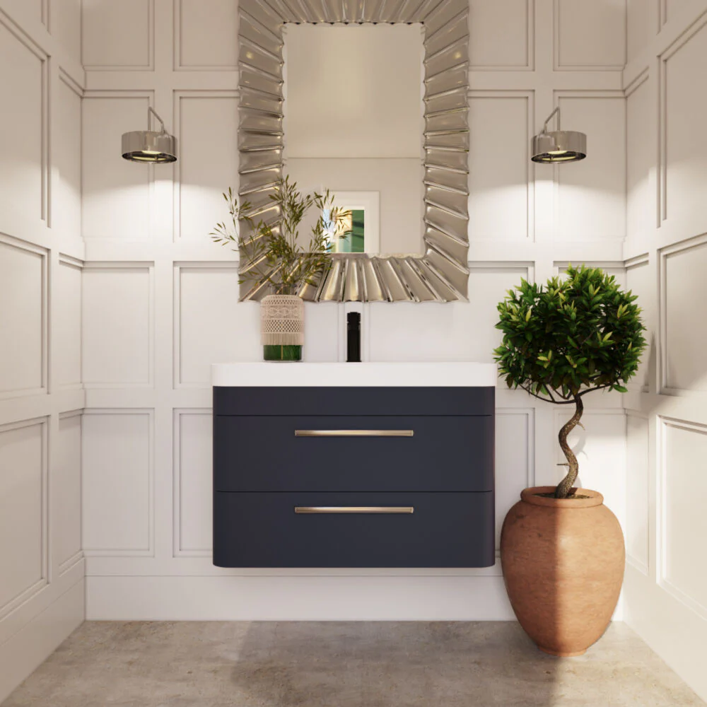 Croxden Modern Wall Hung Vanity Basin Unit with Soft Close Drawers - 600mm or 800mm - Image 14