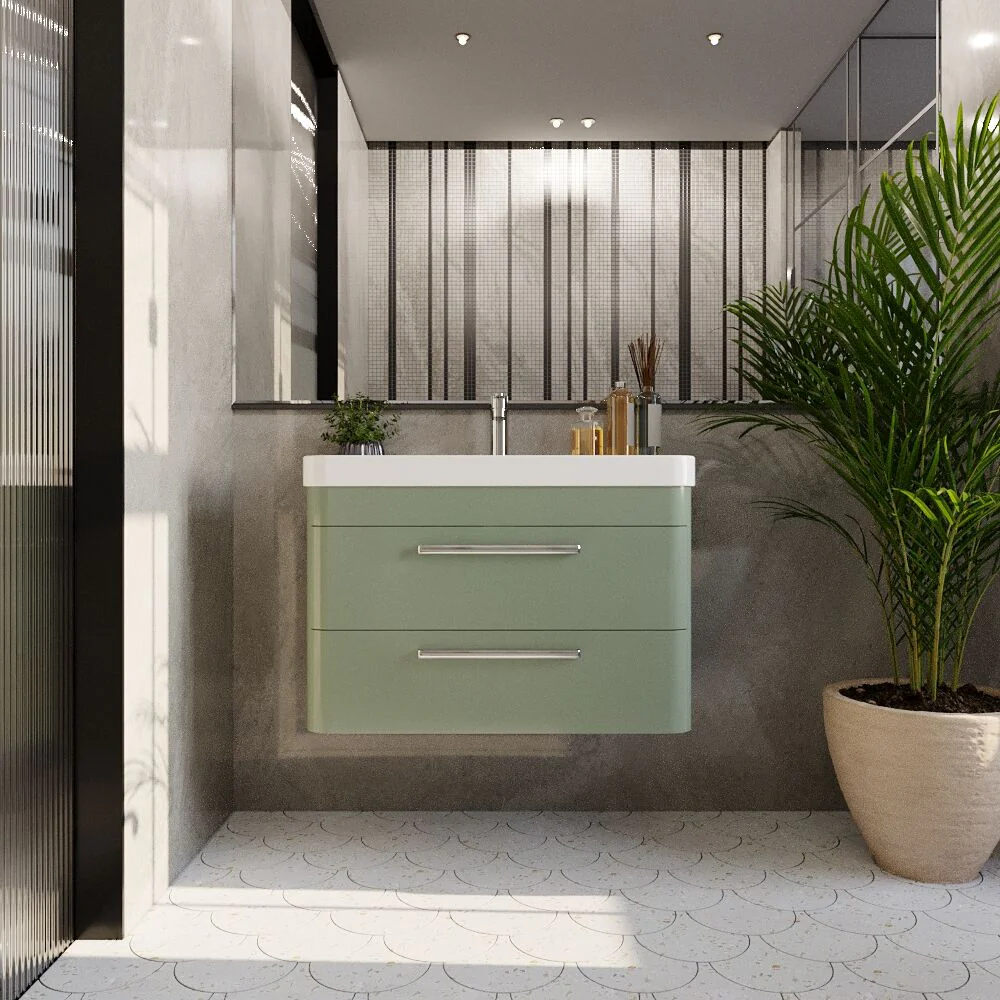 Croxden Modern Wall Hung Vanity Basin Unit with Soft Close Drawers - 600mm or 800mm - Image 16
