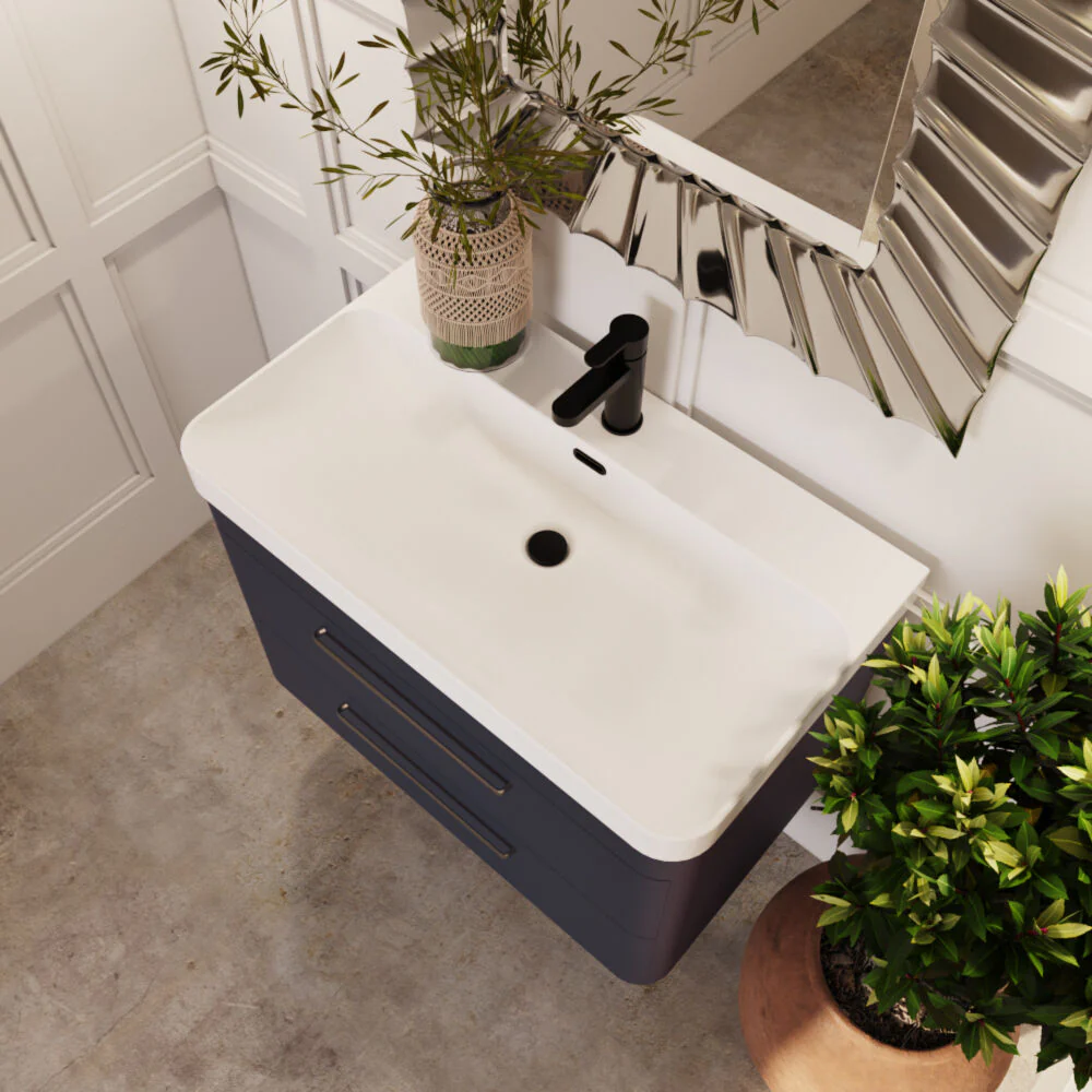 Croxden Modern Wall Hung Vanity Basin Unit with Soft Close Drawers - 600mm or 800mm - Image 22