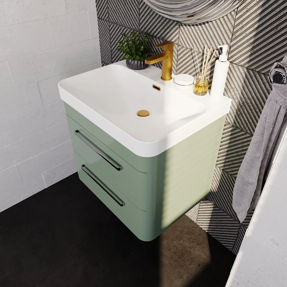 Croxden Modern Wall Hung Vanity Basin Unit with Soft Close Drawers - 600mm or 800mm - Image 23