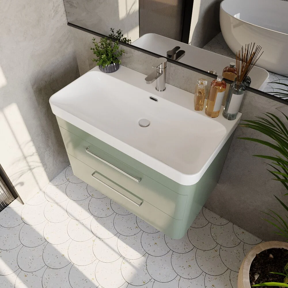 Croxden Modern Wall Hung Vanity Basin Unit with Soft Close Drawers - 600mm or 800mm - Image 24