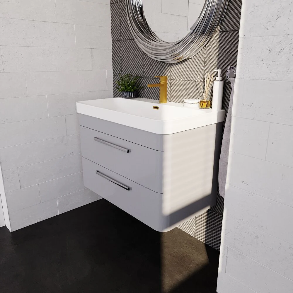 Croxden Modern Wall Hung Vanity Basin Unit with Soft Close Drawers - 600mm or 800mm - Image 28