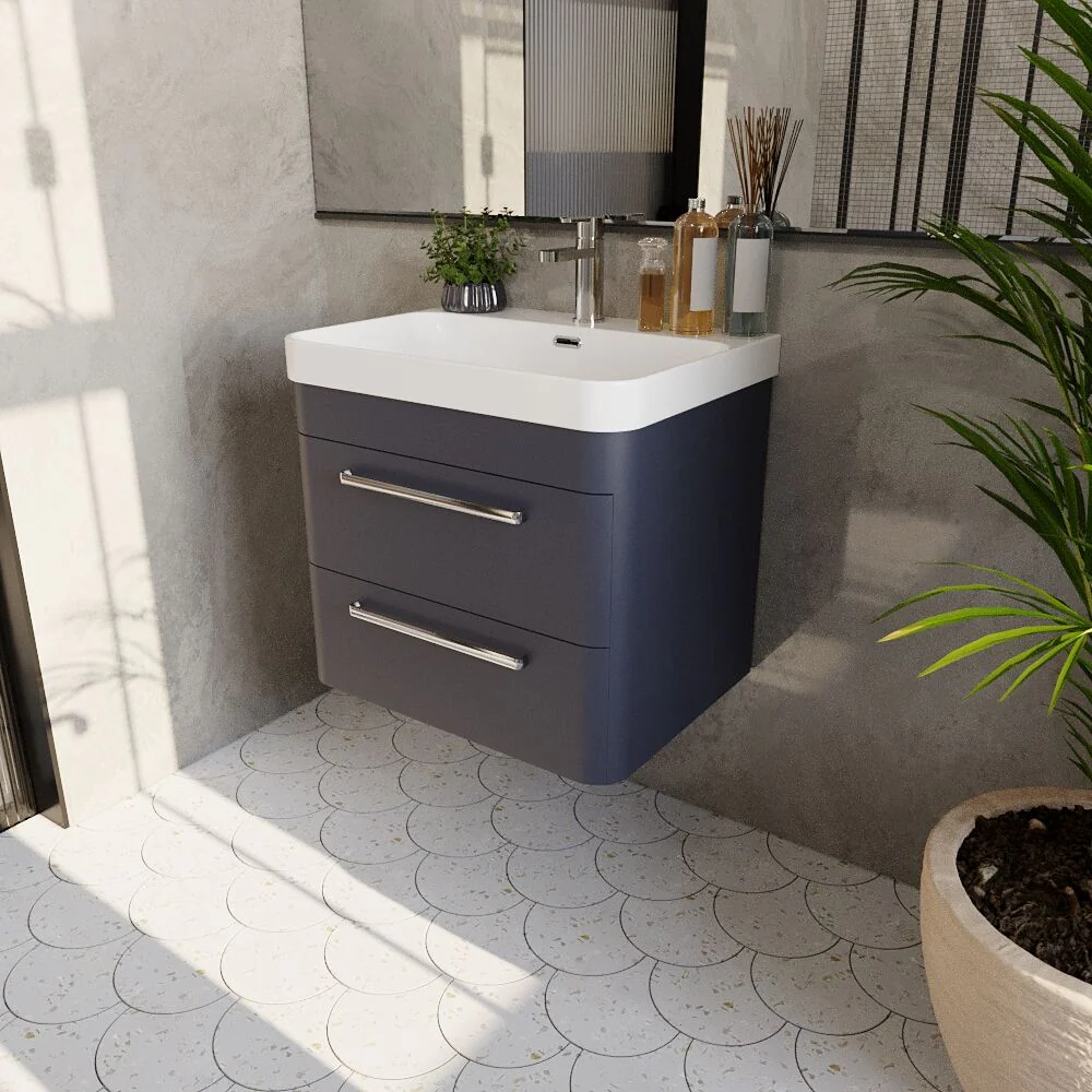 Croxden Modern Wall Hung Vanity Basin Unit with Soft Close Drawers - 600mm or 800mm - Image 29