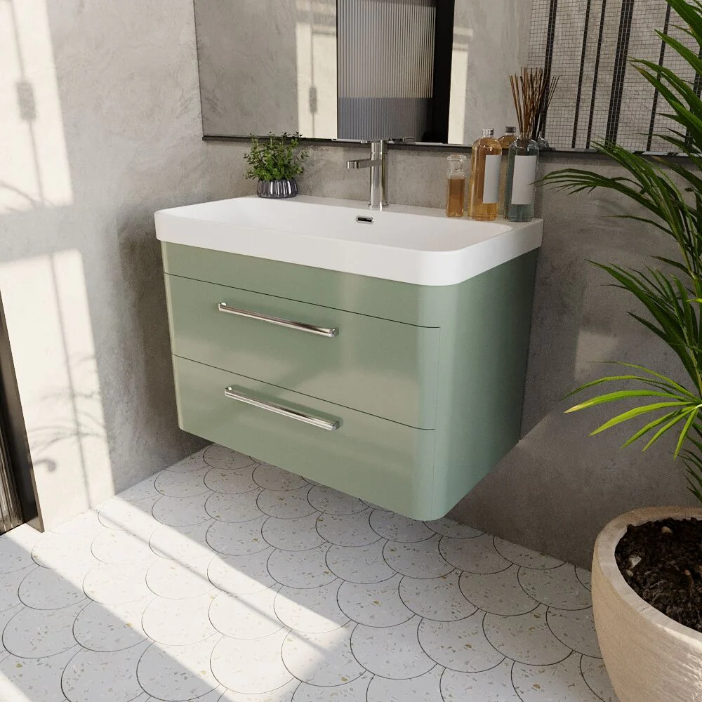 Croxden Modern Wall Hung Vanity Basin Unit with Soft Close Drawers - 600mm or 800mm - Image 32