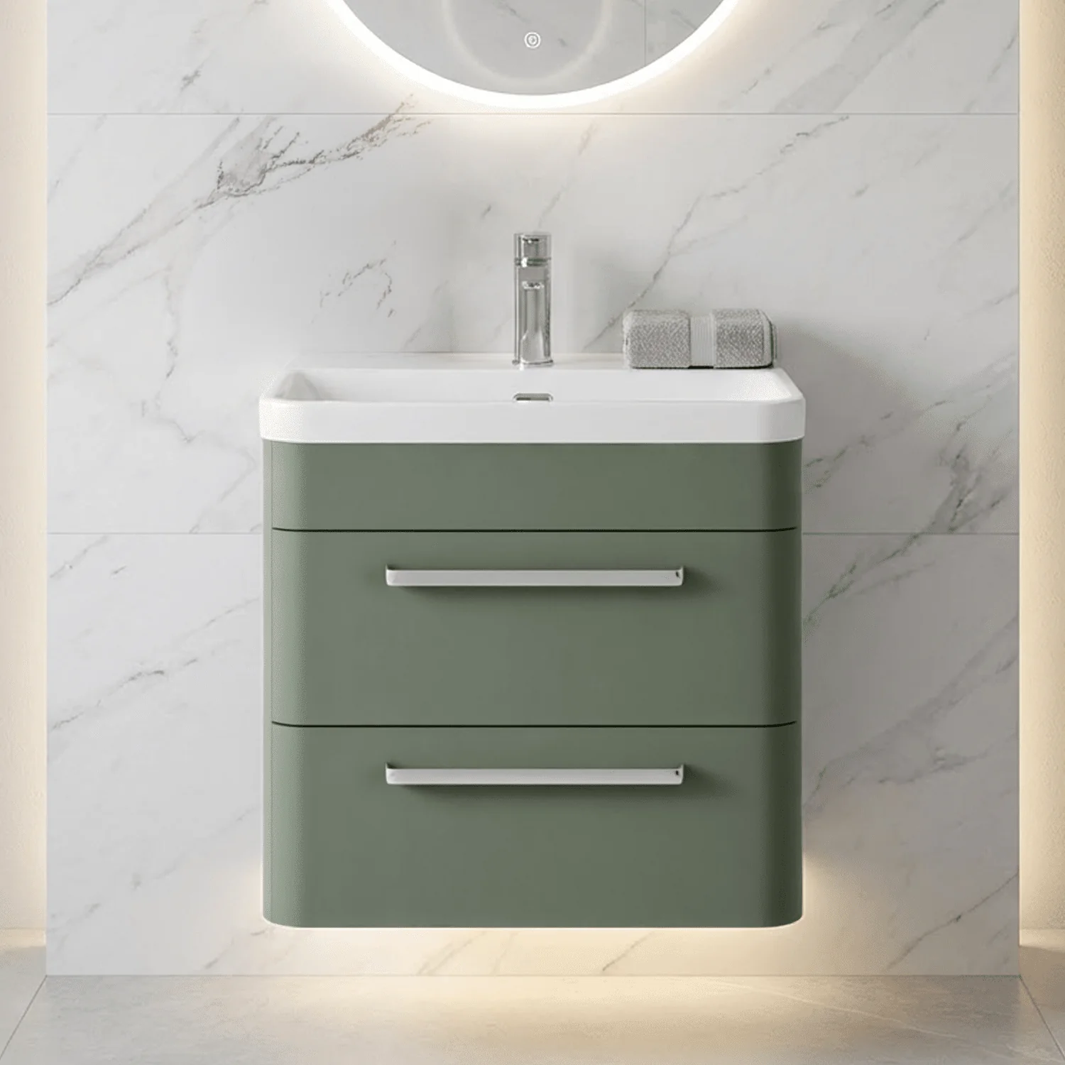Croxden Modern Wall Hung Vanity Basin Unit with Soft Close Drawers - 600mm or 800mm - Image 7