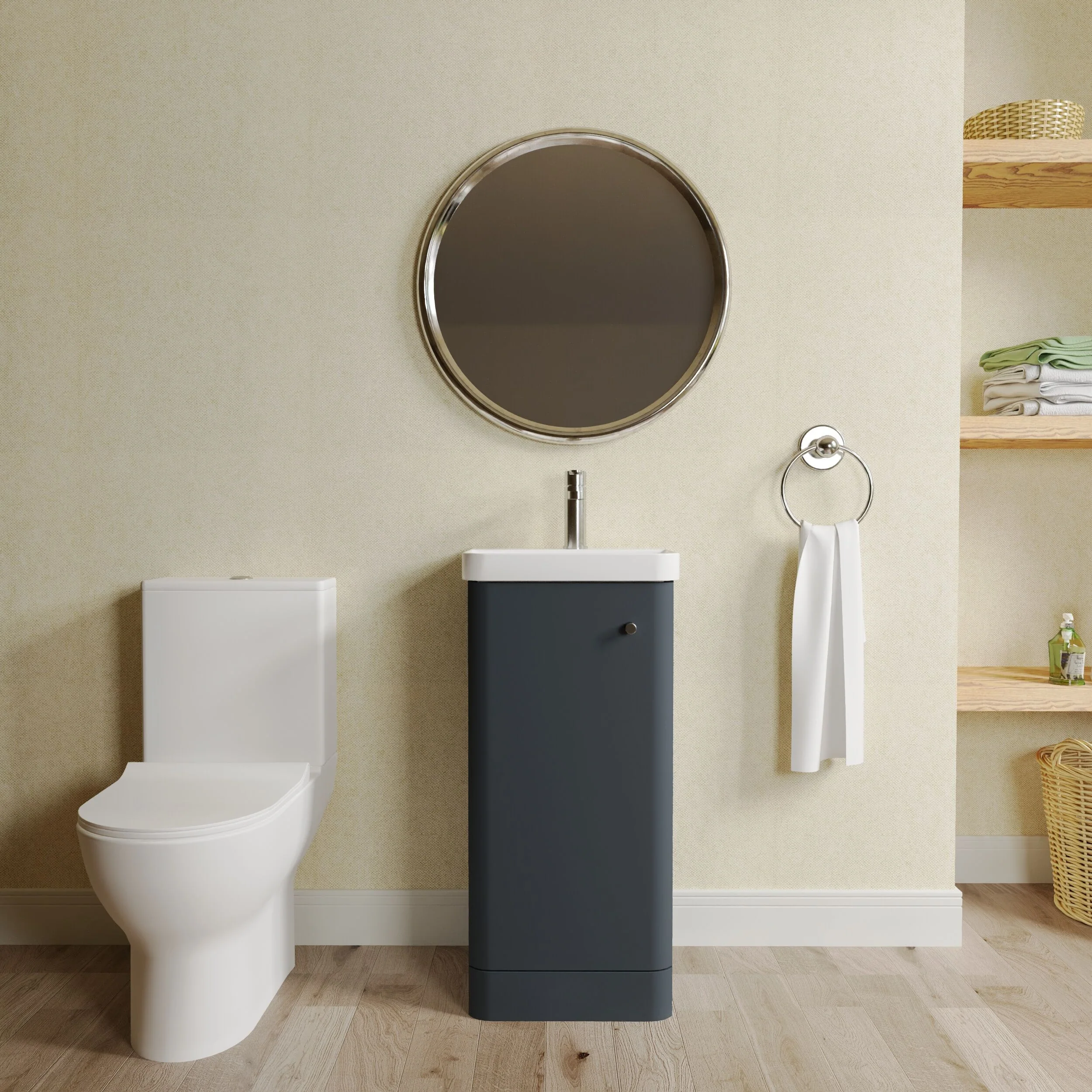 Flashbrook Floor Standing Cloakroom Set, Vanity Basin Unit, Toilet & Mini Mono Basin Mixer Tap - Image 11