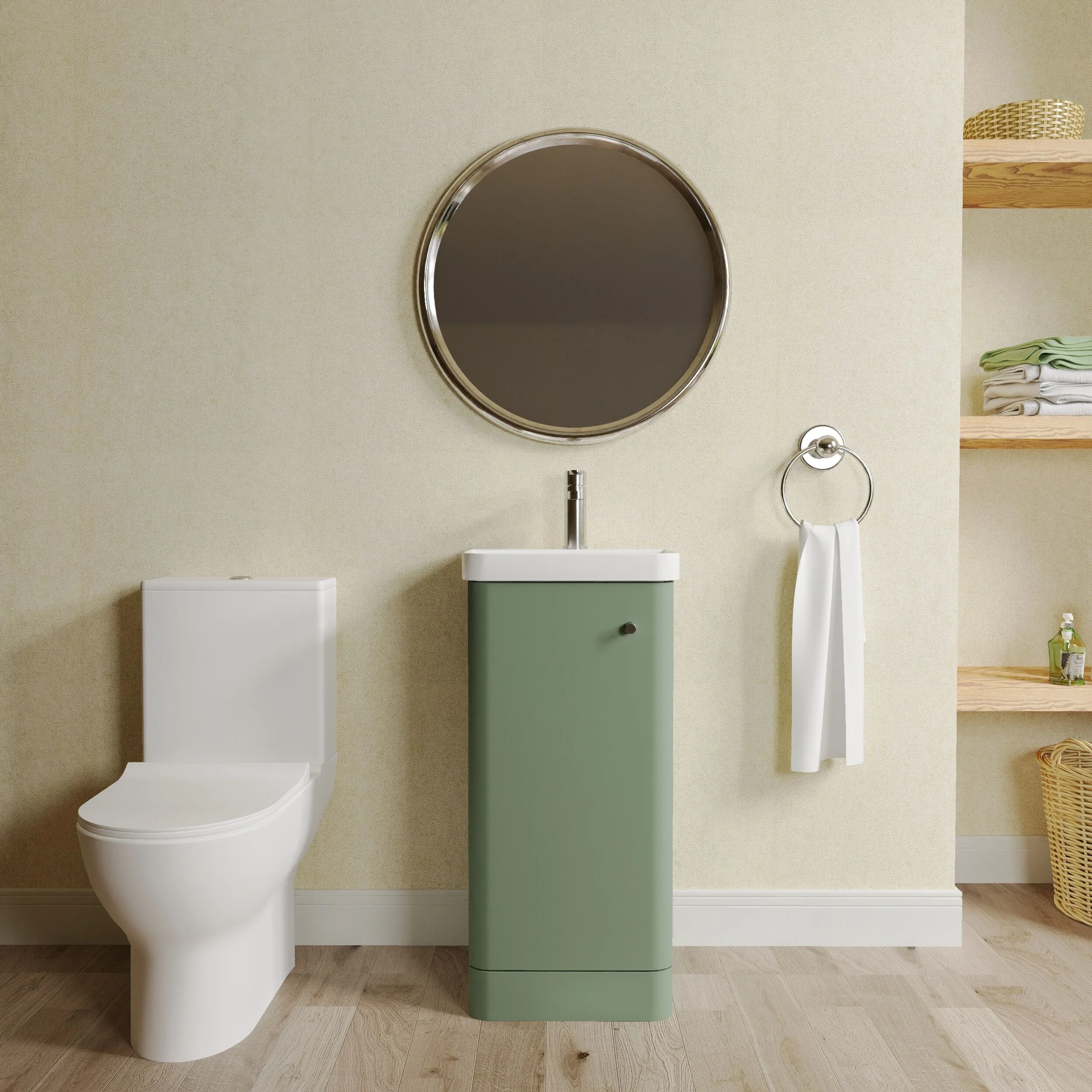 Flashbrook Floor Standing Cloakroom Set, Vanity Basin Unit, Toilet & Mini Mono Basin Mixer Tap - Image 12